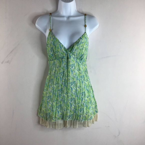 Jordache Green Tank Dress Scoop Neck Floral XL - Picture 1 of 9